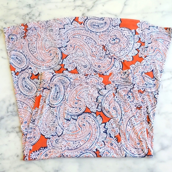 NWT. The Limited Rayon Spandex Orange Paisley Patterned Tube and Maxi Skirt Set. - Picture 4 of 6